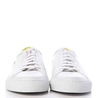 Givenchy Calfskin Reverse Logo Womens Urban Street Sneakers 38 White Yellow 2 of 10