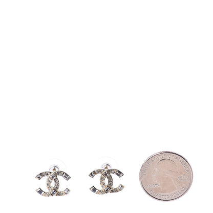 Chanel Crystal Baguette CC Earrings Gold 2 of 5