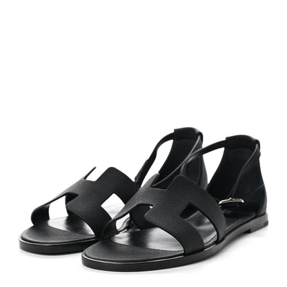 Hermes Epsom Santorini Sandals 35 Black 3 of 7