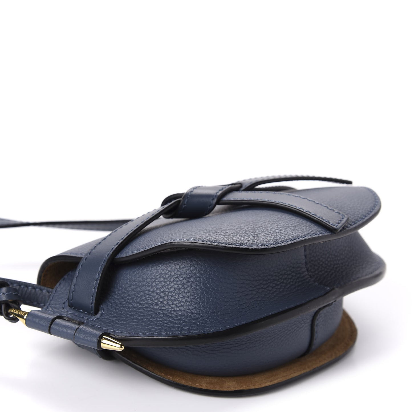 Grained Calfskin Mini Gate Crossbody Bag Steel Blue