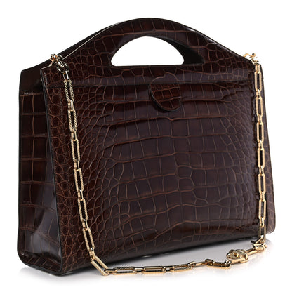Gucci Alligator Medium Ophidia Top Handle Chain Brown 3 of 11