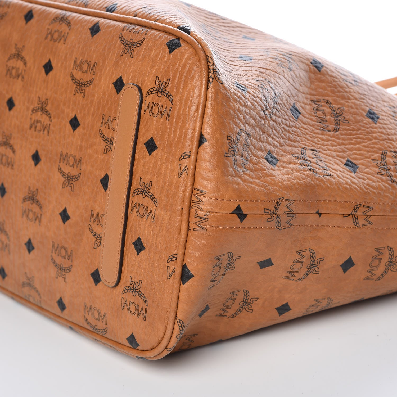 MCM Visetos Large Liz Reversible Shopper Tote Cognac 13 of 16