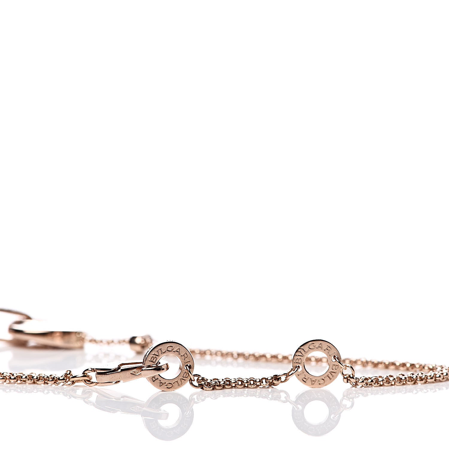 Bulgari 18K Rose Gold Diamond Mother of Pearl Cuore Bracelet 4 of 5