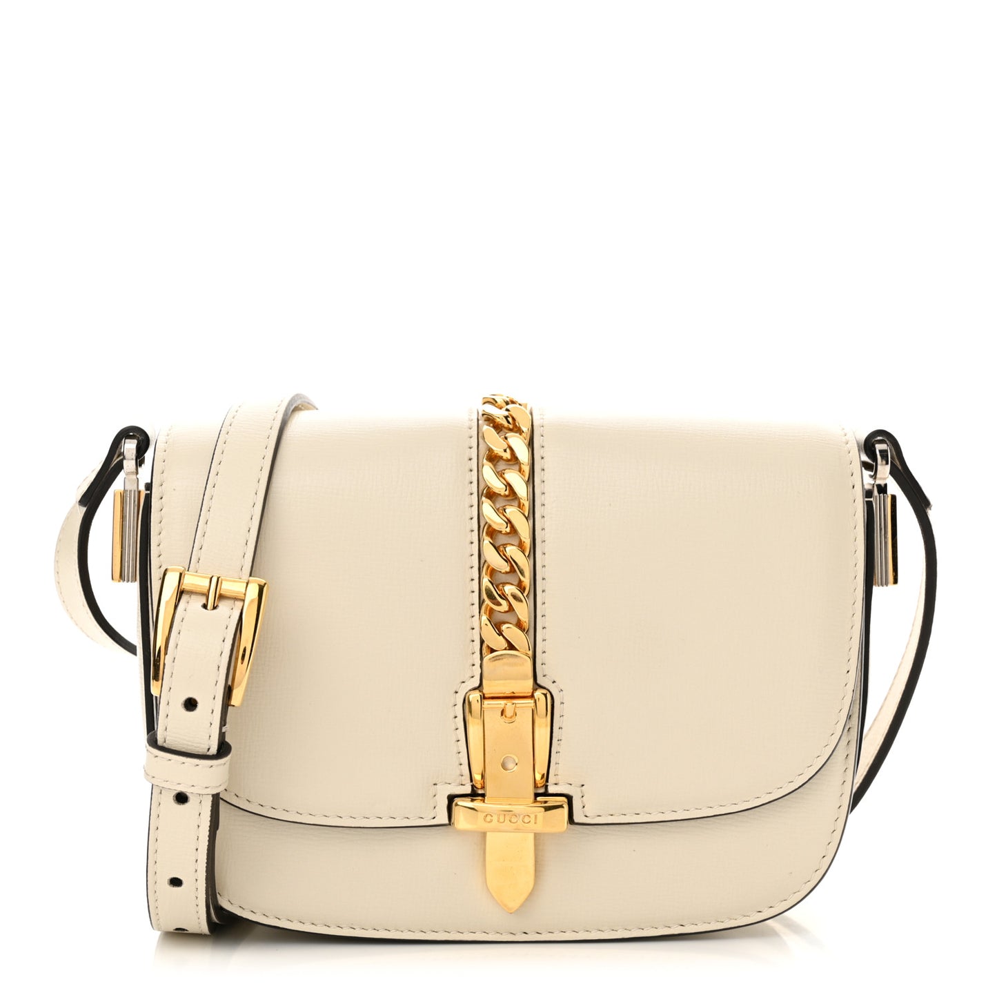 Azalea Calfskin Mini Sylvie 1969 Flap Messenger Bag Mystic White