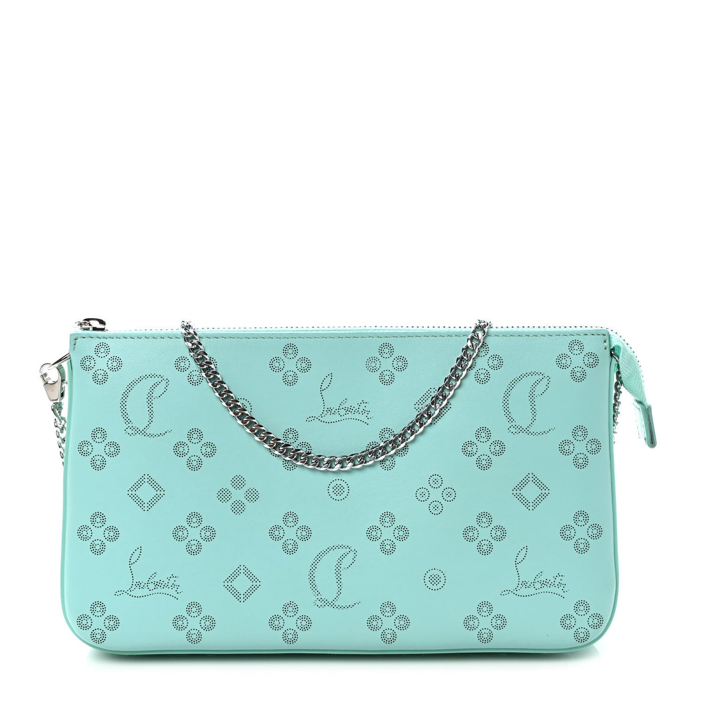 Calfskin Loubinthesky Perforated Shoulder Bag Bermuda