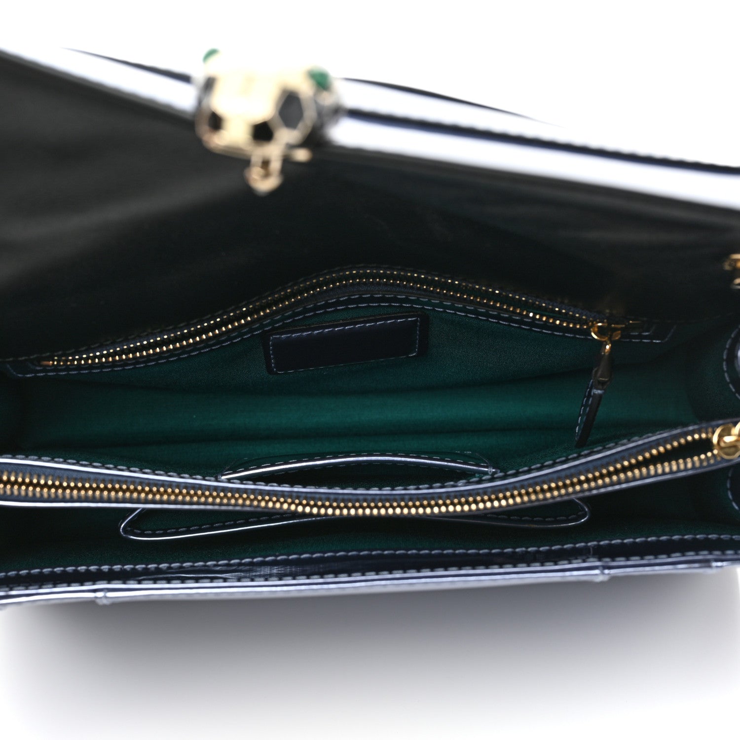 Bulgari Metallic Serpenti Forever Shoulder Bag Blue 4 of 7