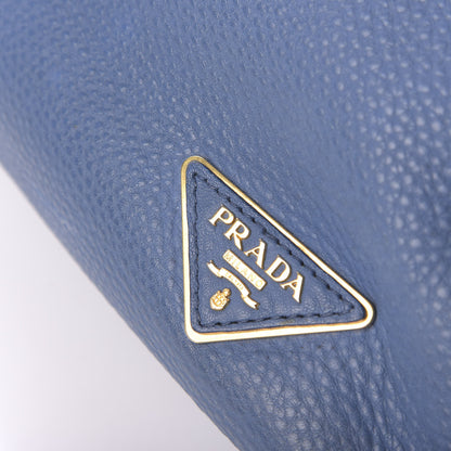 Prada Vitello Daino Double Pocket Hobo Cobalto 13 of 14