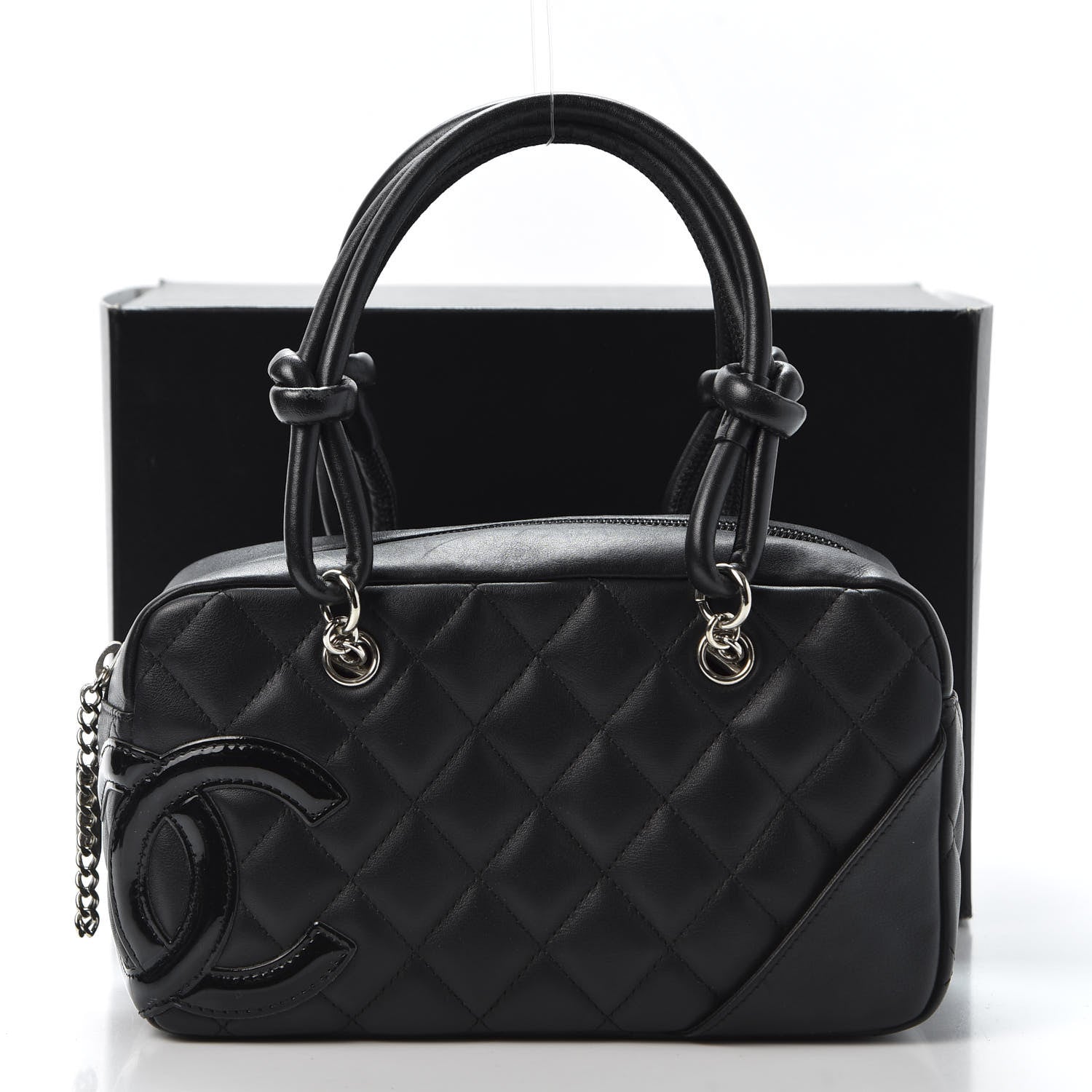Chanel Calfskin Quilted Small Cambon Bowler Black 10 of 10