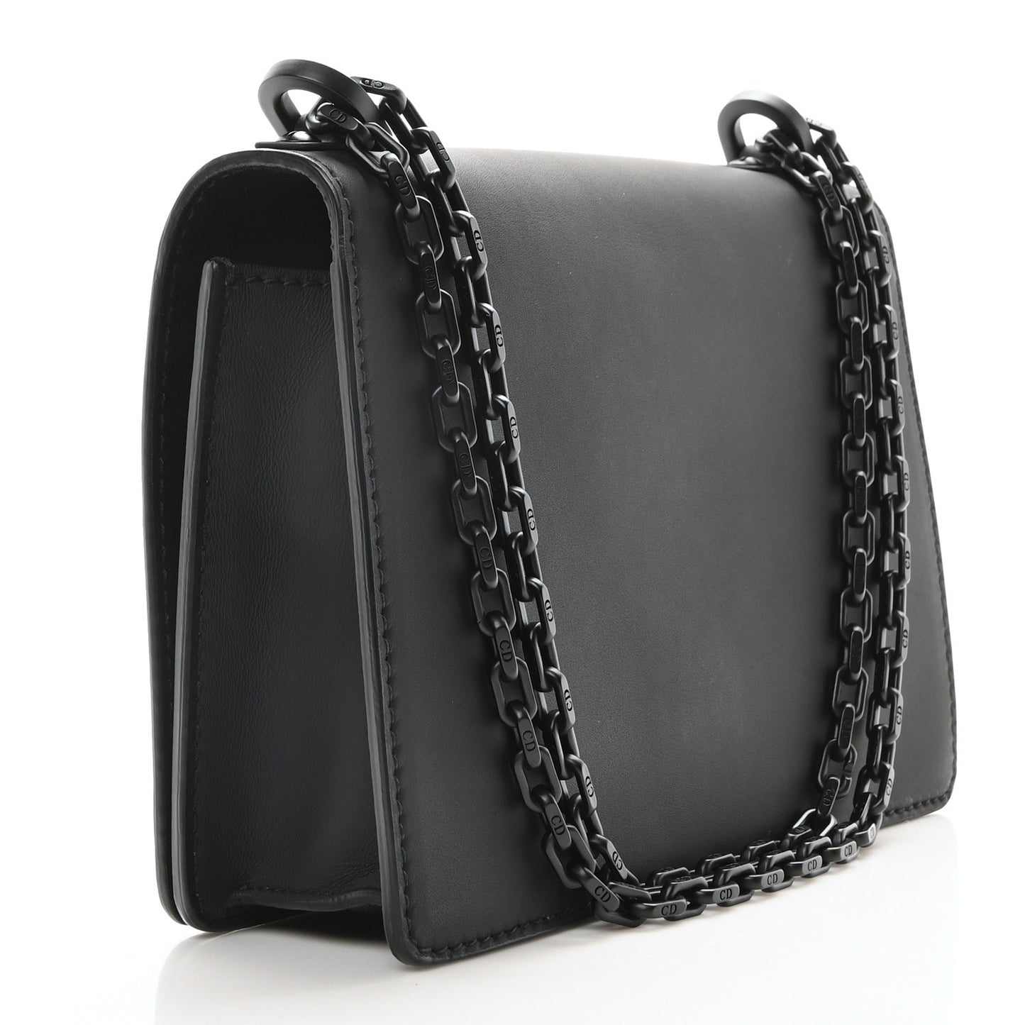 Ultra Matte Calfskin J'Adior Chain Flap Bag Black