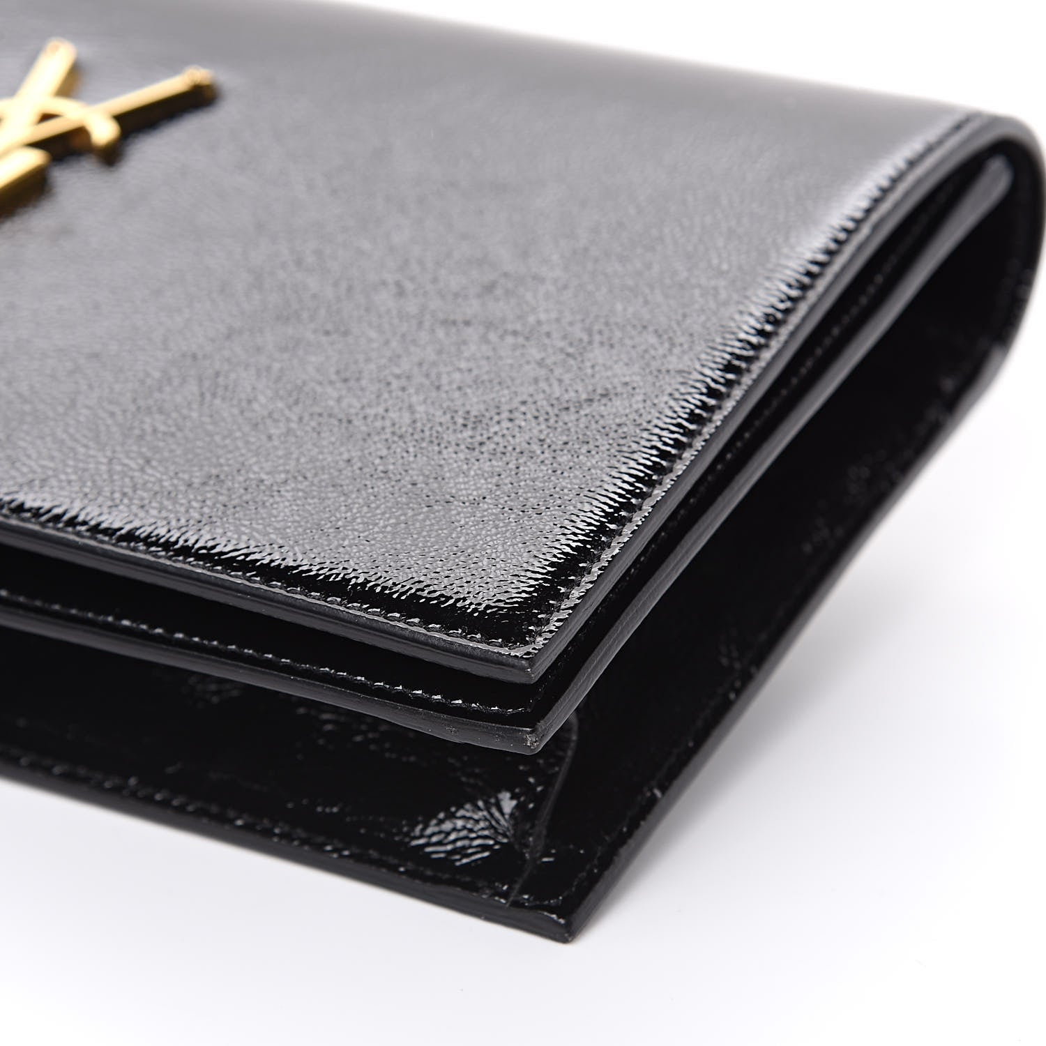 Saint Laurent Textured Patent Classic Kate Monogram Clutch Black 8 of 8
