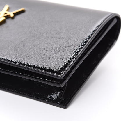 Saint Laurent Textured Patent Classic Kate Monogram Clutch Black 8 of 8