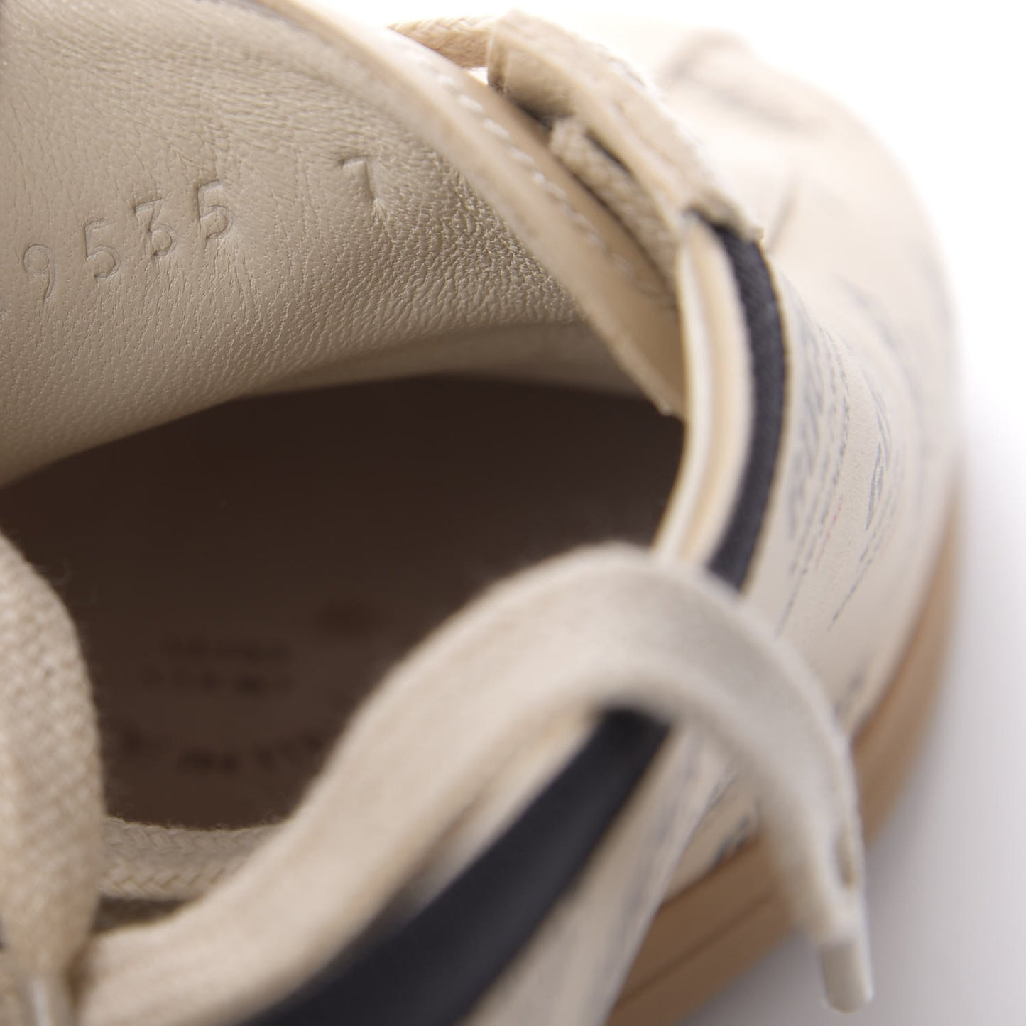 Calfskin Stamp Print Mens Falacer Sneakers 7 Soy