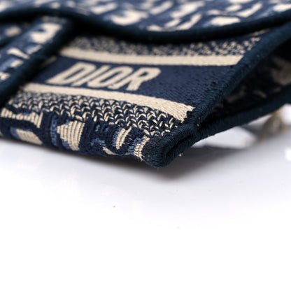 Christian Dior Oblique Slim Saddle Pouch Blue 7 of 11