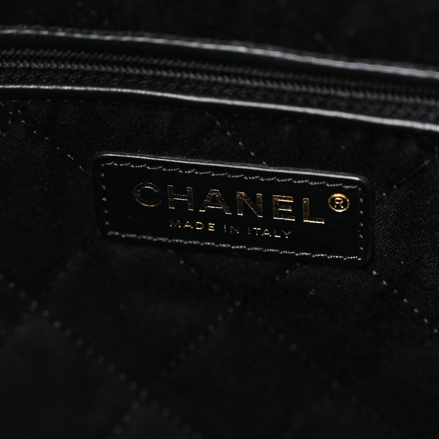 Glazed Calfskin Quilted Chanel 22 Black