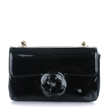 Chanel Patent Camellia Mini Flap Black 1 of 7
