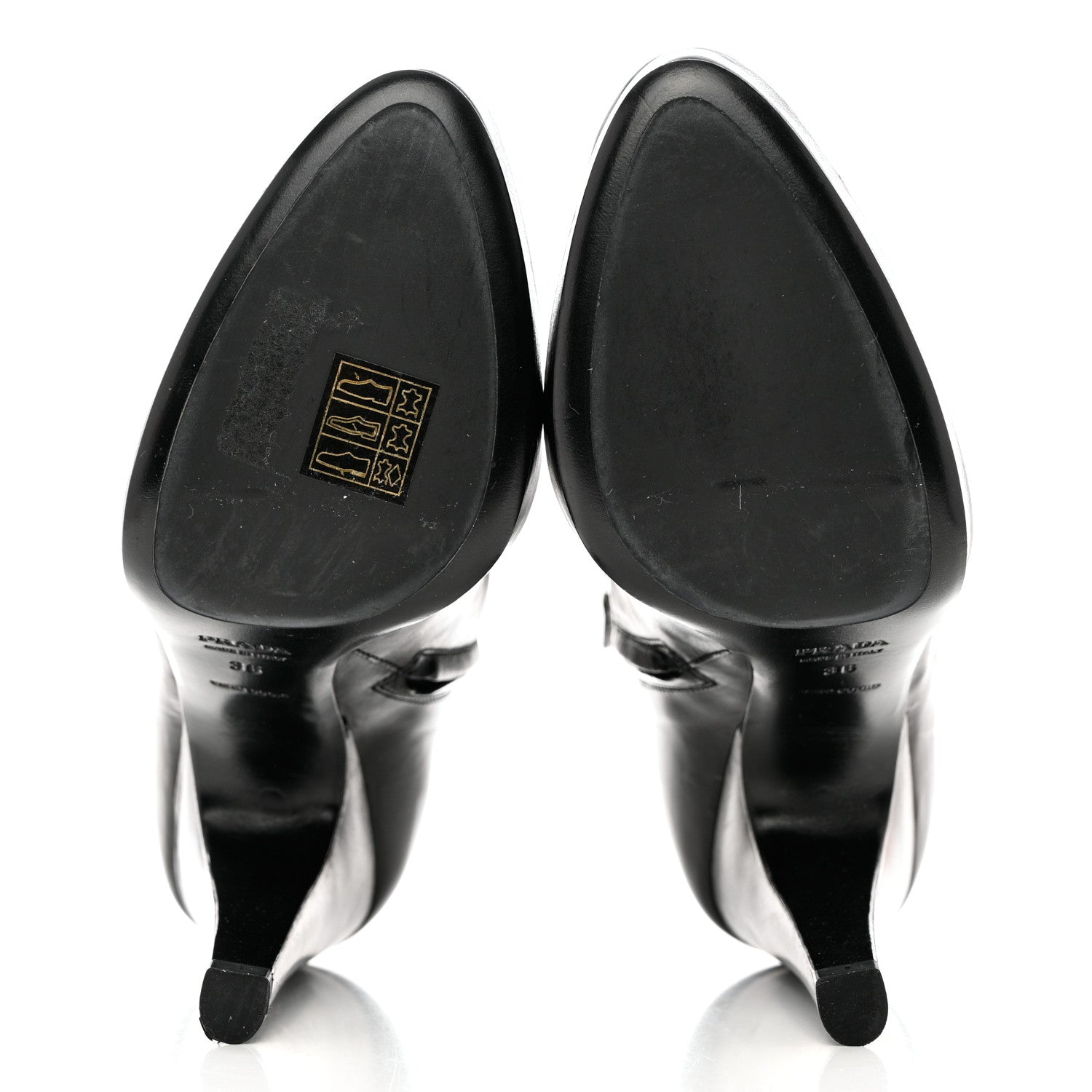 Prada Soft Lux Calfskin Platform Ankle Boots 36 Black 5 of 9