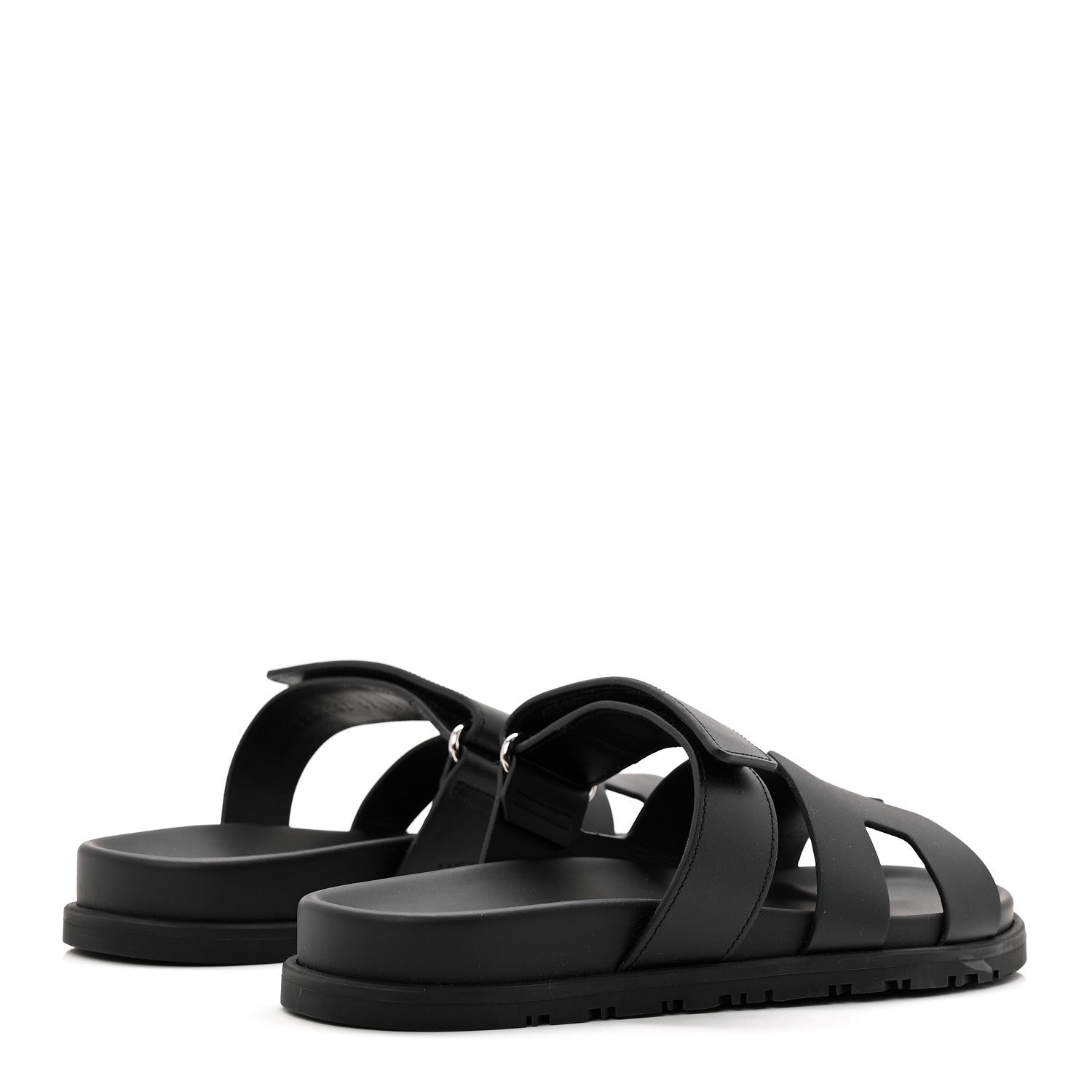 Hermes Calfskin Womens Chypre Sandals 37 Black 5 of 10