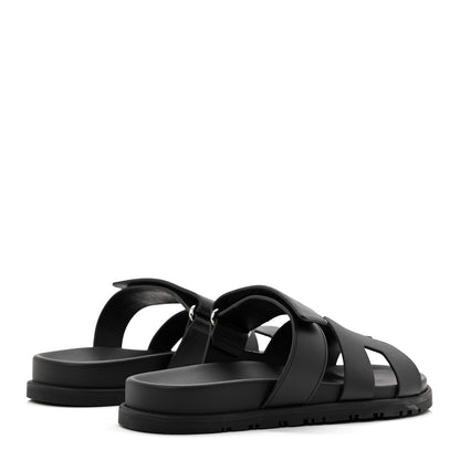 Hermes Calfskin Womens Chypre Sandals 37 Black 5 of 10