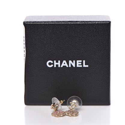 Chanel Enamel CC Camellia Drop Earrings Light Gold 5 of 5