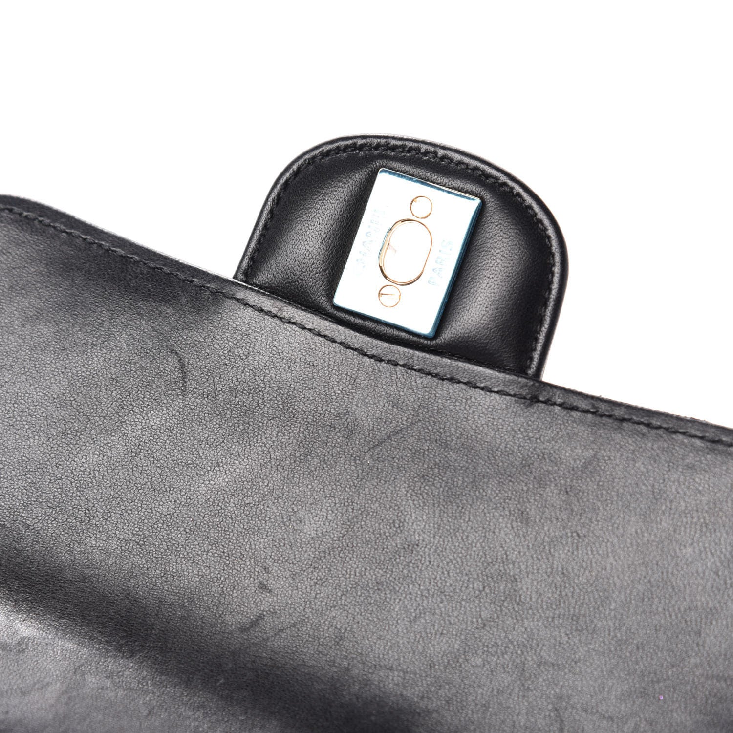 Chanel Lambskin Chevron Quilted Mini Square Flap Black 10 of 14
