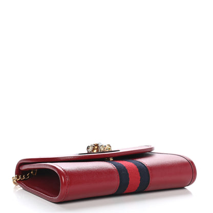 Gucci Textured Calfskin Web Mini Rajah Slim Flap Shoulder Bag Romantic Cherry 4 of 9