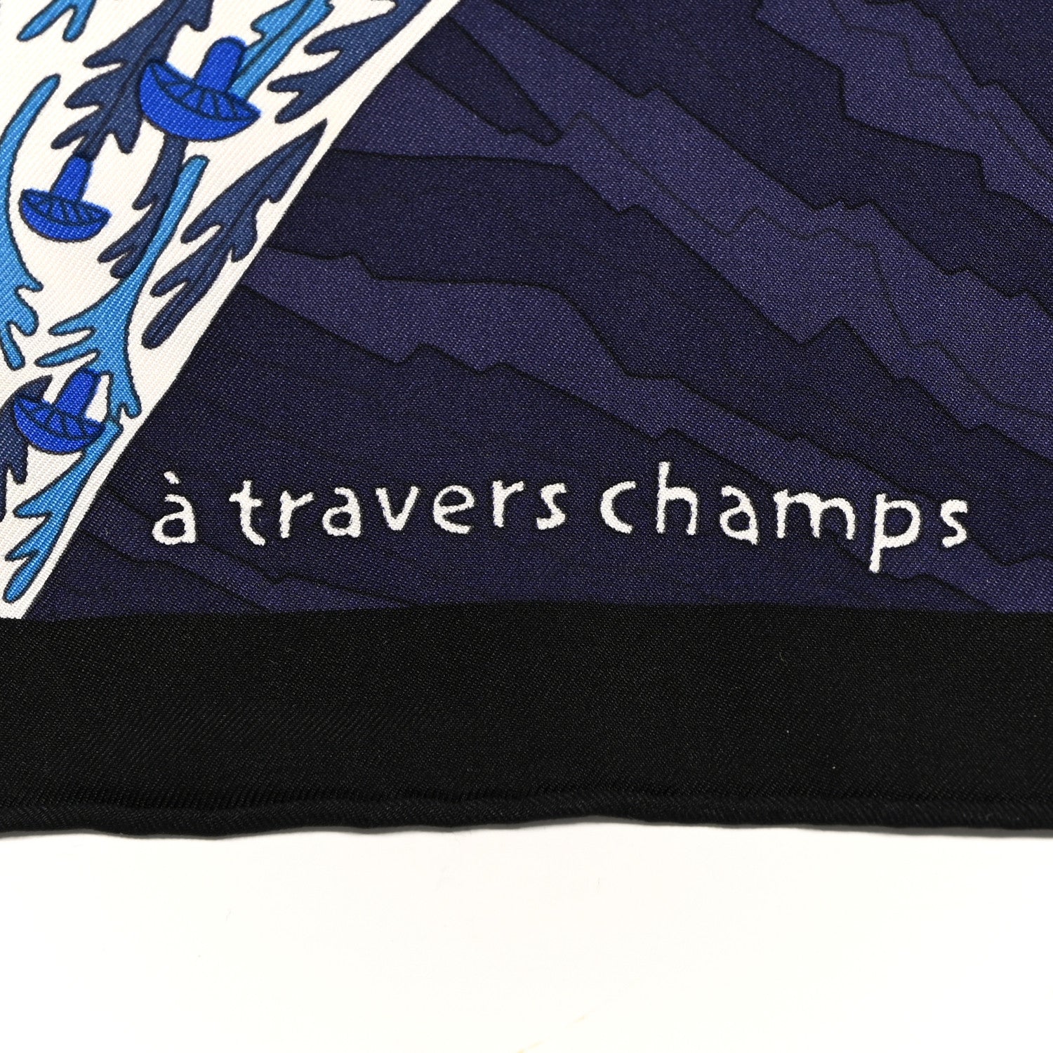 Hermes Silk A Travers Champs Scarf 90 Bleu Roy Orange Bleu 3 of 6