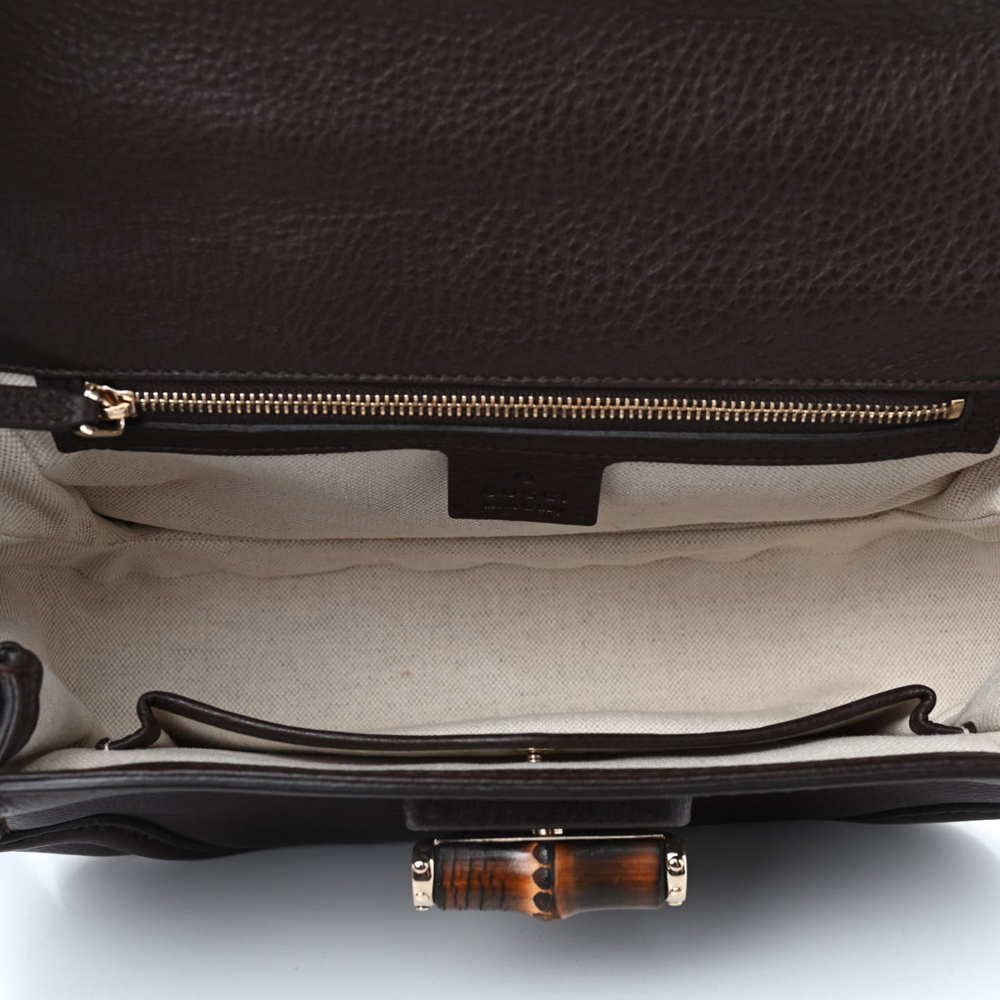 Calfskin Medium New Bamboo Top Handle Bag Brown