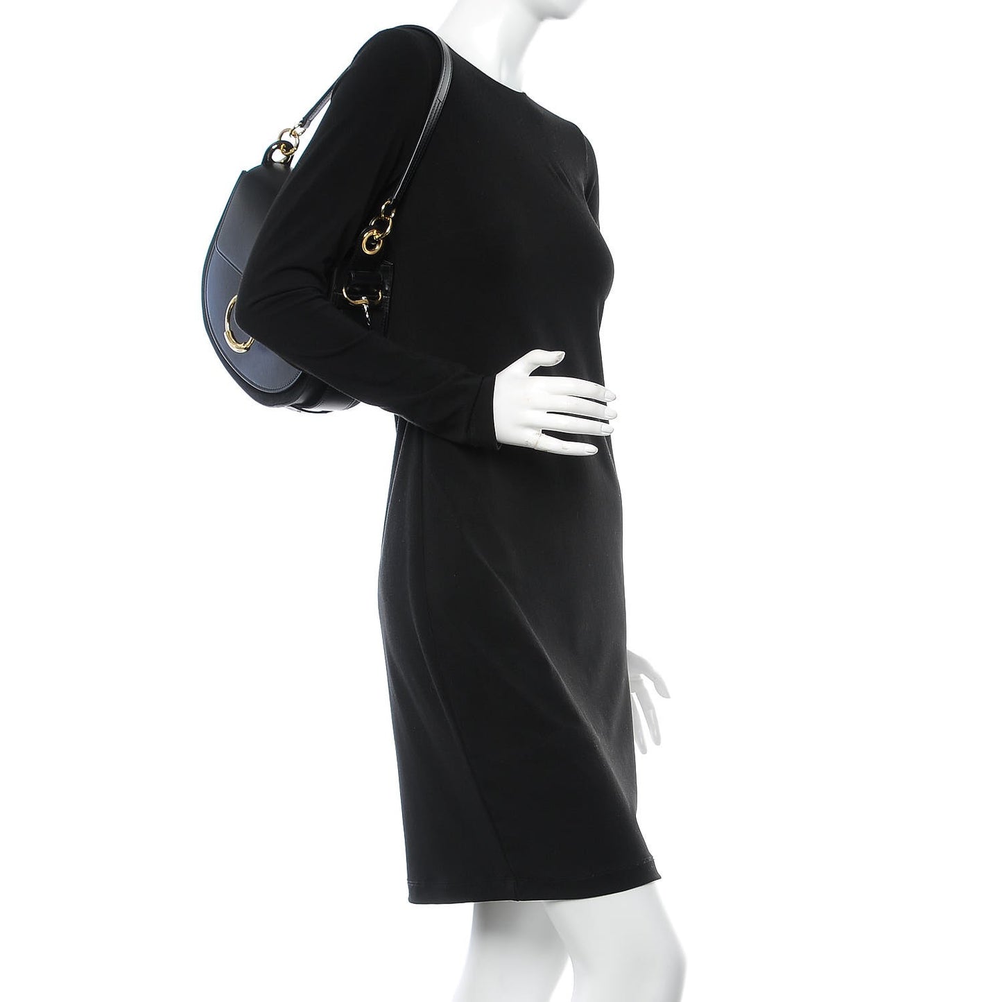 Calfskin Suede Large Tess Bag Black
