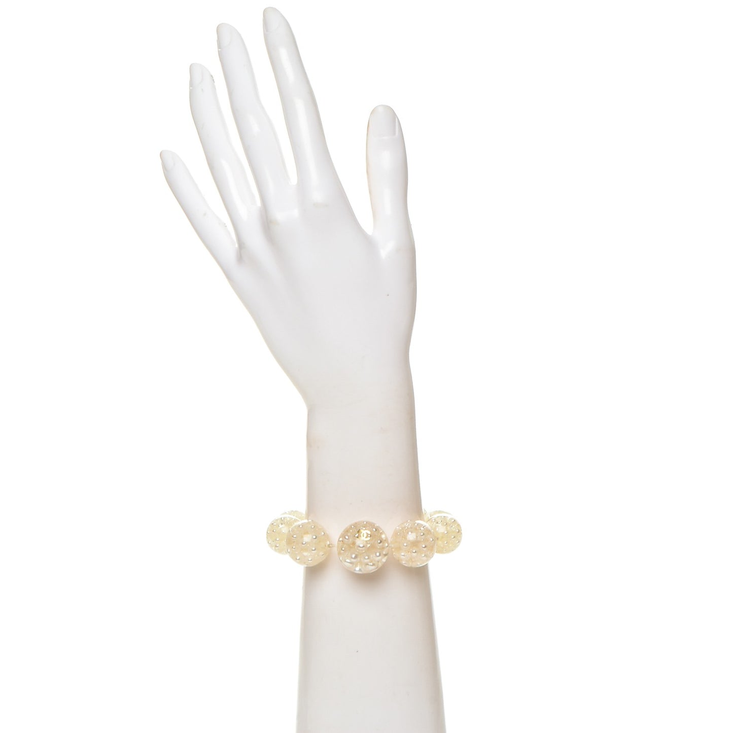 Resin Pearl Bead CC Bracelet Gold