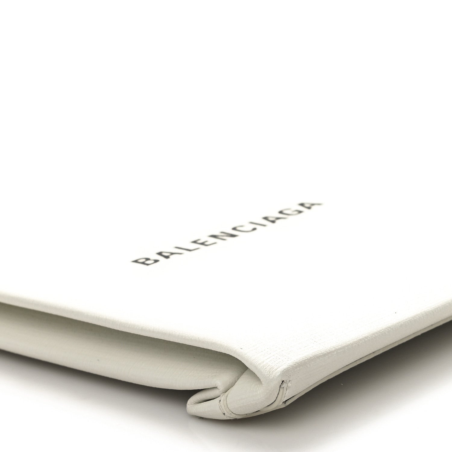 Balenciaga Squared Calfskin Logo Shopping Envelope Clutch White 10 of 11