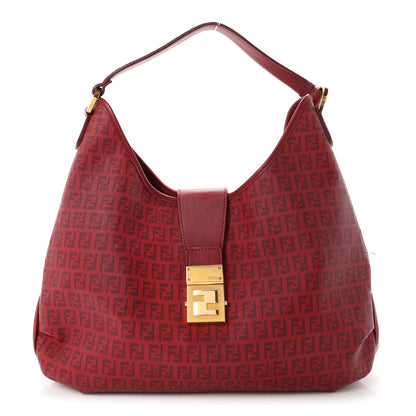 Fendi Zucchino Spalmati Vitello Hobo Bordeaux Rubino 1 of 11