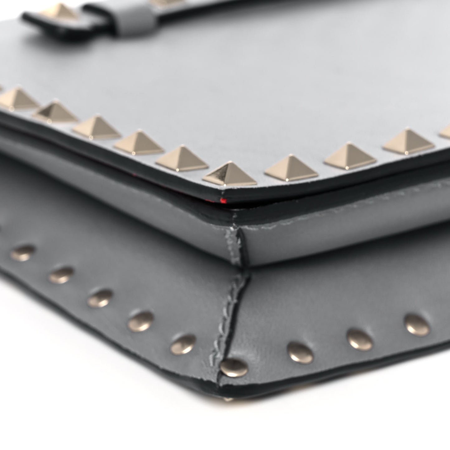 Nappa Rockstud Wristlet Clutch Light Stone