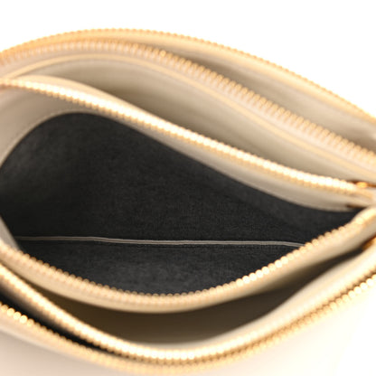 Celine Lambskin Small Trio Crossbody Bag White 5 of 13