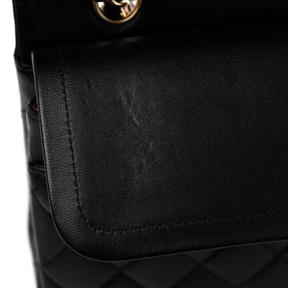 Chanel Lambskin Quilted Medium Double Flap Black 12 of 13