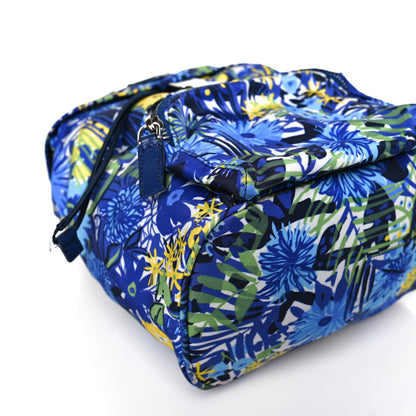 Prada Nylon Saffiano Floral Print Single Buckle Backpack Bluette Dis Primule 5 of 9