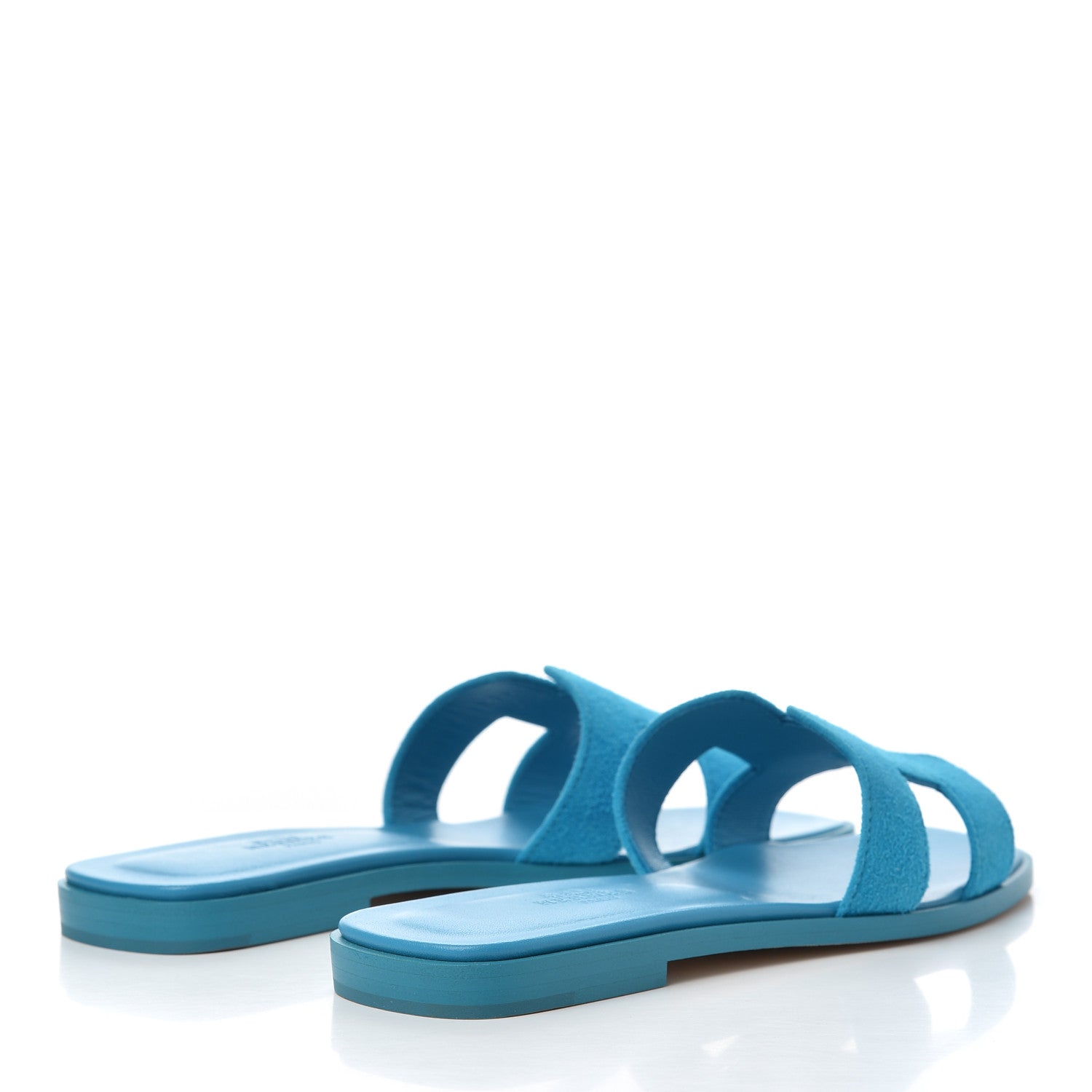Hermes Suede Goatskin Oran Sandals 36 Bleu Thalassa 4 of 14