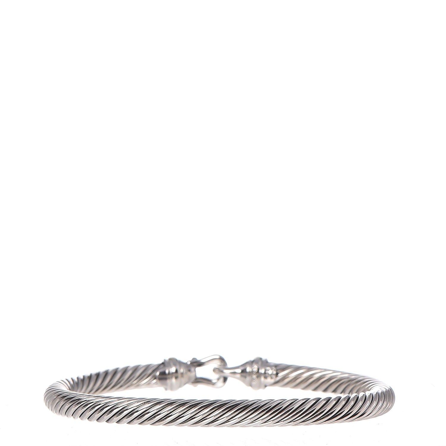 David Yurman Sterling Silver 18K Yellow Gold 5mm Cable Classic Buckle Bracelet 3 of 4