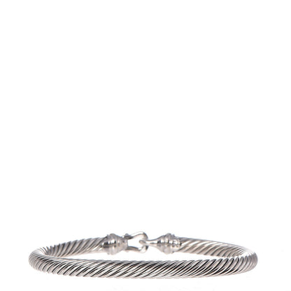David Yurman Sterling Silver 18K Yellow Gold 5mm Cable Classic Buckle Bracelet 3 of 4