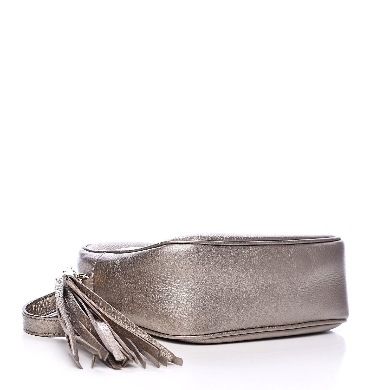 Gucci Metallic Pebbled Calfskin Small Soho Disco Bag Golden Beige 4 of 10