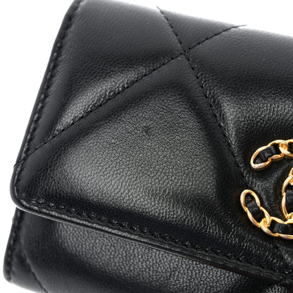 Chanel Lambskin Quilted Chanel 19 Flap Wallet Black 9 of 10