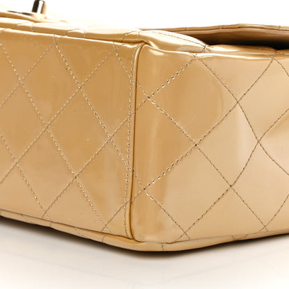 Chanel Metallic Patent Quilted Maxi Single Flap Beige 9 of 16