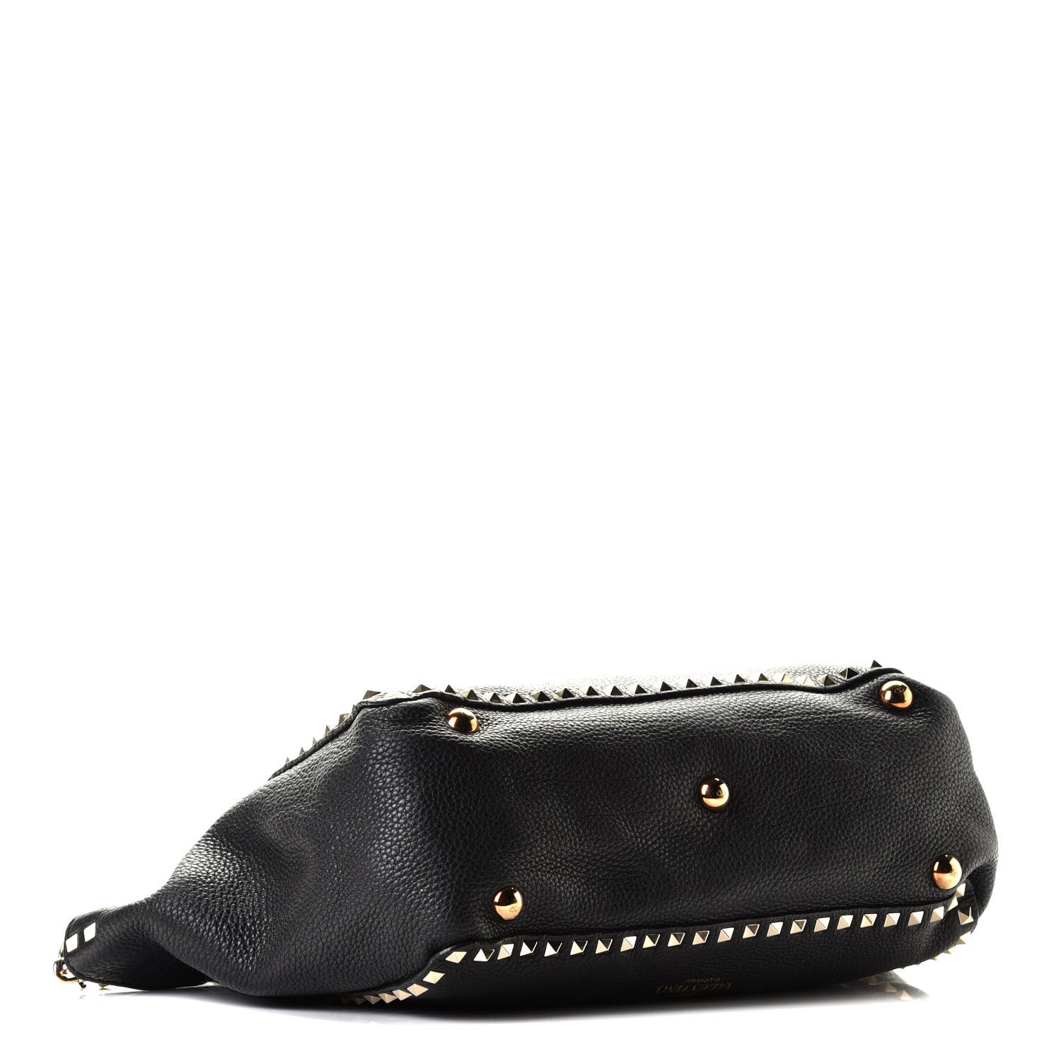 Valentino Garavani Pebbled Calfskin Medium Rockstud Tote Black 4 of 8