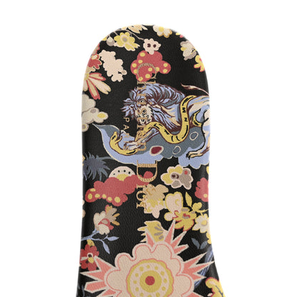 Christian Dior Canvas Toile de Jouy Pop Embroidered Dway Flat Slide Sandals 36.5 Black Multicolor 7 of 10