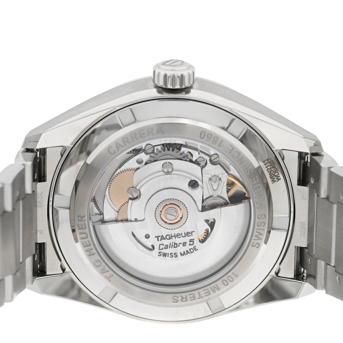 Tag Heuer Stainless Steel 39mm Carrera Caliber 5 Automatic Watch Silver WBN2111 4 of 5