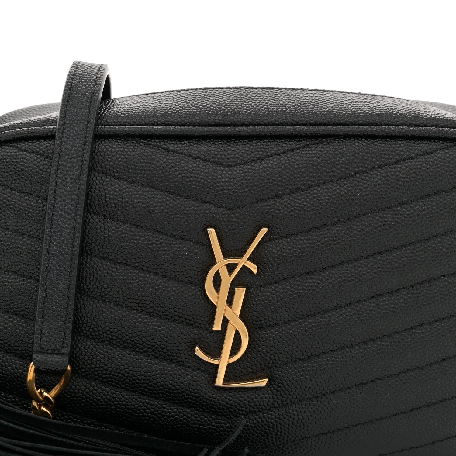 Saint Laurent Grain De Poudre Matelasse Monogram Mini Lou Camera Bag Black 8 of 12