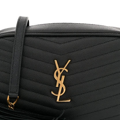 Saint Laurent Grain De Poudre Matelasse Monogram Mini Lou Camera Bag Black 8 of 12