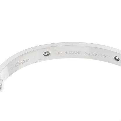Cartier 18K White Gold 4 Diamond Love Bracelet 16 6 of 9