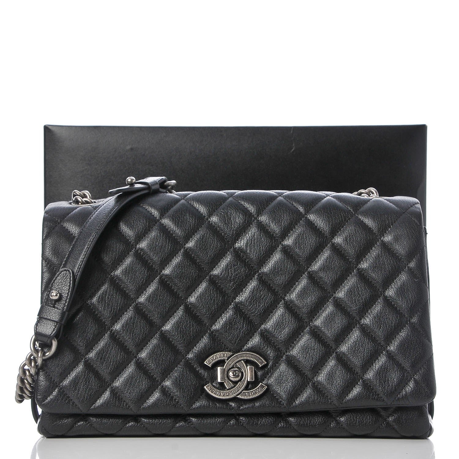 Chanel Goatskin Quilted Large City Rock Flap Black 8 of 8
