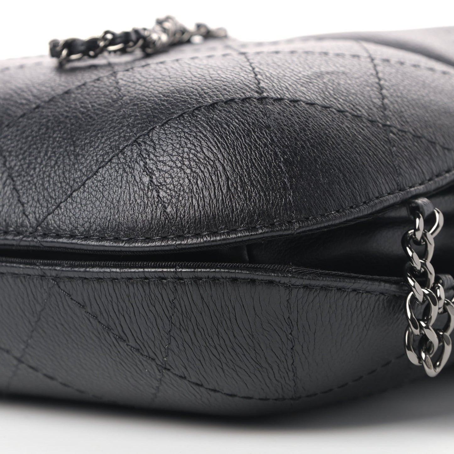 Calfskin Quilted Small Gabrielle Bucket Black