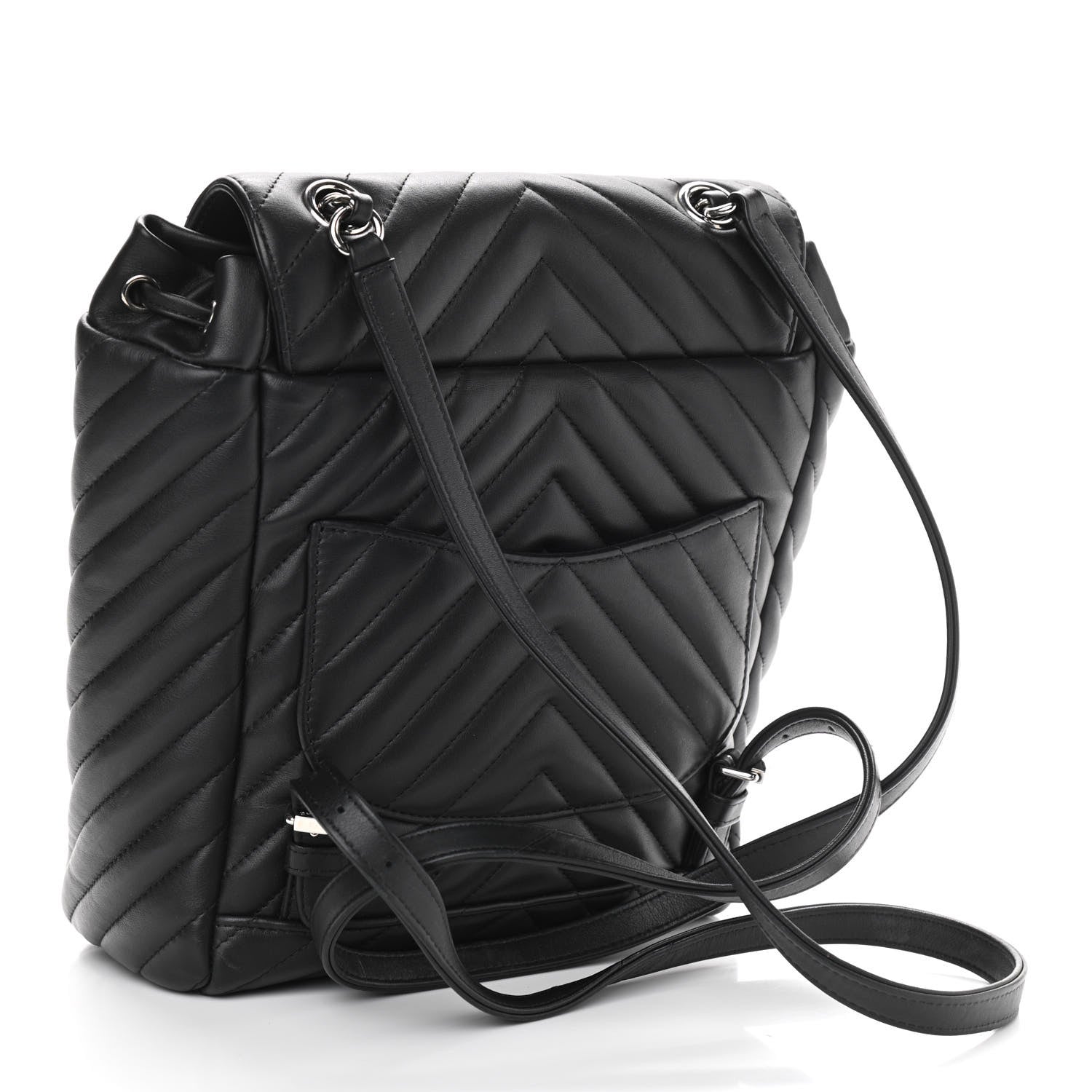 Chanel Calfskin Chevron Quilted Small Urban Spirit Backpack Black 3 of 10